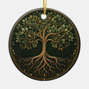 Cerámica Árbol Botánico, Árbol de la Vida, Adorno de Cerámi