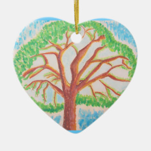 Cerámica Árbol de adorno de corazón-vida