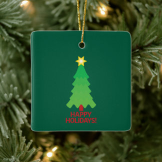 Cerámica Árbol de Navidad con adorno de estrella brillante