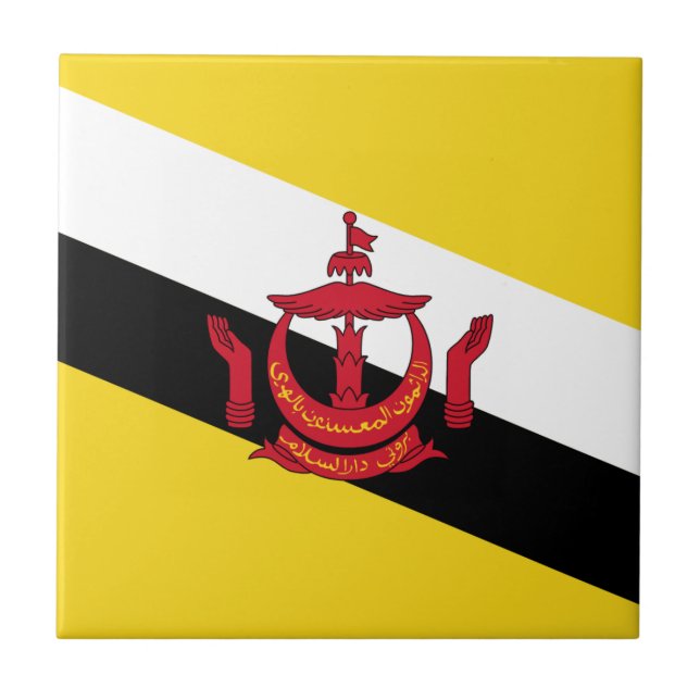 Cerámica Azulejo con la bandera de Brunéi (Frente)