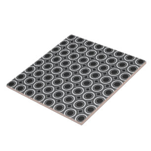 Cerámica Azulejo de 15 cm con círculos en blanco y negro es