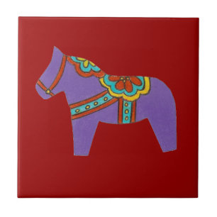 Cerámica Azulejo de Caballo Morado