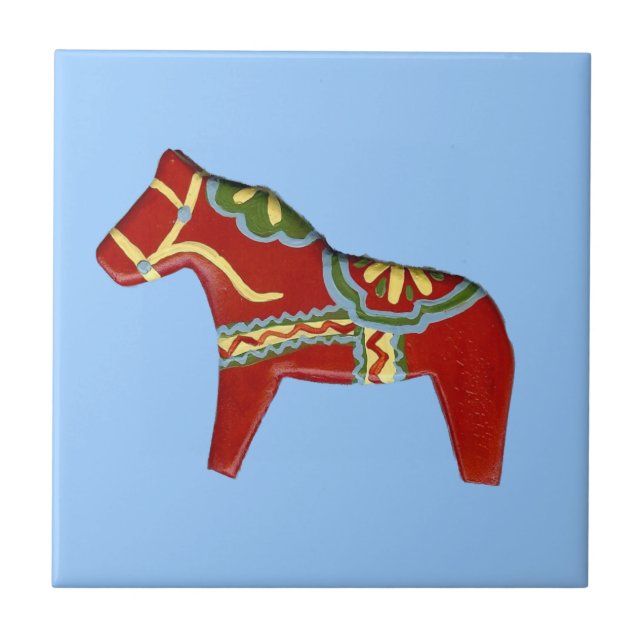 Cerámica Azulejo de caballo rojo (Frente)