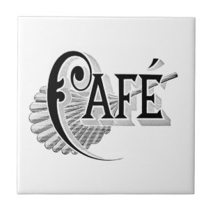Cerámica Azulejo de Café con Arte Antiguo Moderno Francés