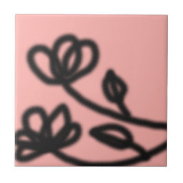 Cerámica Azulejo de Flor de Arte Pop Rosa