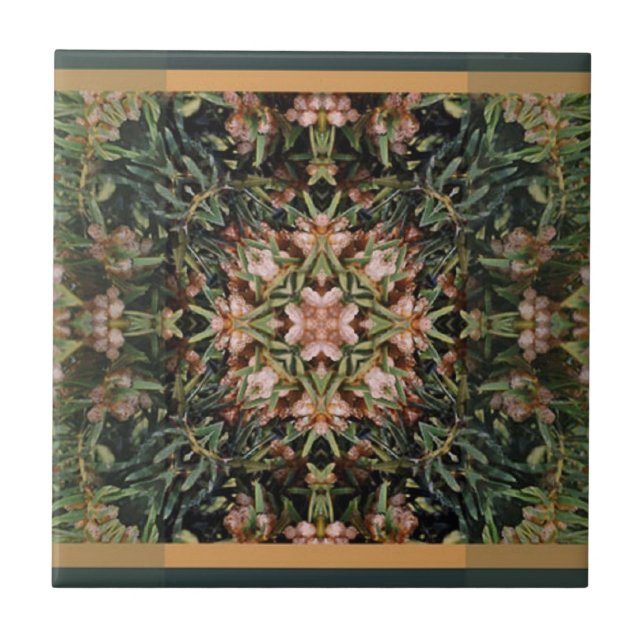 Cerámica Azulejo de Flor Fractal (Frente)