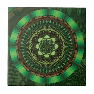 Cerámica Azulejo de Mandala de la Tierra