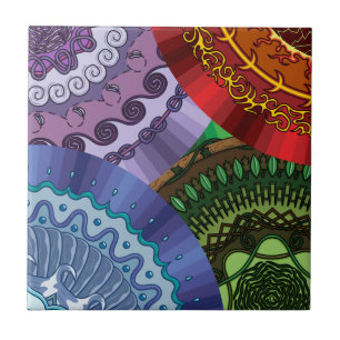 Cerámica Azulejo de Mandalas de los Elementos