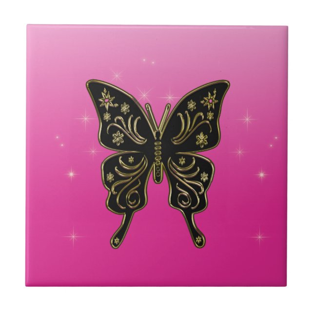 Cerámica Azulejo de mariposa (Frente)