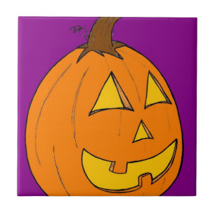 Cerámica Azulejo Morado de Jack o' Lantern