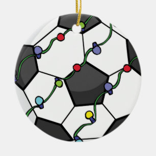 Cerámica Balón de fútbol con adorno de luces de fiesta