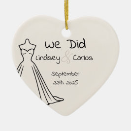 Cerámica Boda de adorno cerámico nombre primera navidad