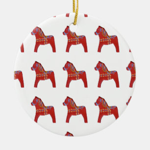 Cerámica Caballo Dala rojo de adorno