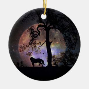Cerámica Caballo en picado en el adorno de Navidad lunar