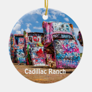 Cerámica Cadillac Ranch, Texas, adorno de 2 lados