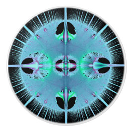 Cerámica Cajón fractal azul y pomo de gabinete