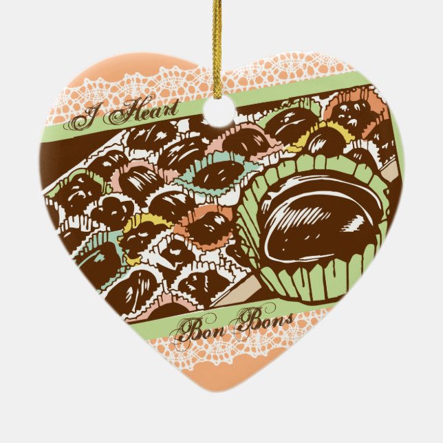 Cerámica Cinta de chocolate retro bons caramelos adorno nav (Atrás)