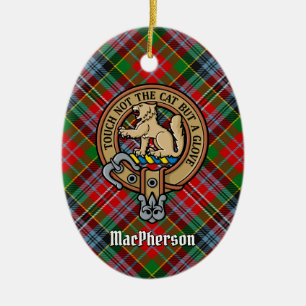 Cerámica Clan MacPherson Escudo sobre el adorno cerámico de