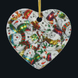 Cerámica Corazón adorno de Sweet Snowmen<br><div class="desc">Un diseño festivo con una mezcla de encantadores hombres de nieve de chocolate con envolturas de Relieve metalizado de colores vivos. Ornamento con un diseño de personalizable blanco, púrpura, rojo, azul, dorado y verde para que usted pueda personalizar con su propio texto, imágenes e ideas. Creado usando una fotografía original...</div>