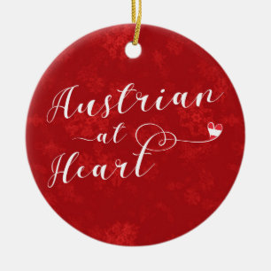 Cerámica Corazón austriaco, adorno de árbol de Navidad