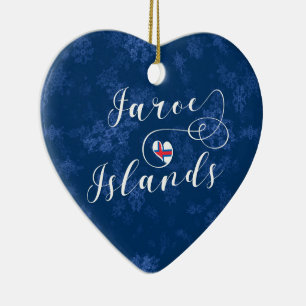 Cerámica Corazón de las Islas Feroe, adorno de árbol de Nav