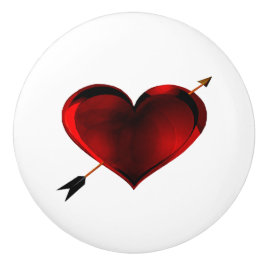 Cerámica Corazón oscuro con pomo de arrastre de zancador de