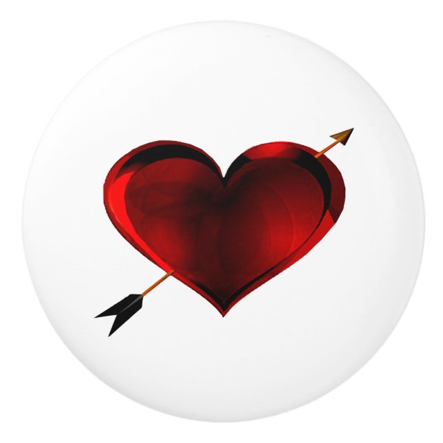 Cerámica Corazón oscuro con pomo de arrastre de zancador de (Anverso)