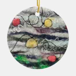 Cerámica Cuerdas de luces con adorno redondo de fibra de fe