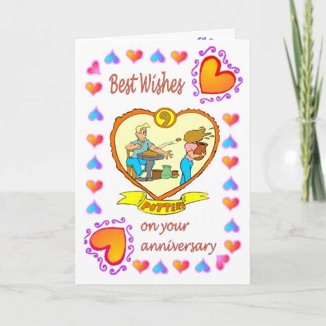 Cerámica de la tarjeta 9 del aniversario (Anverso)
