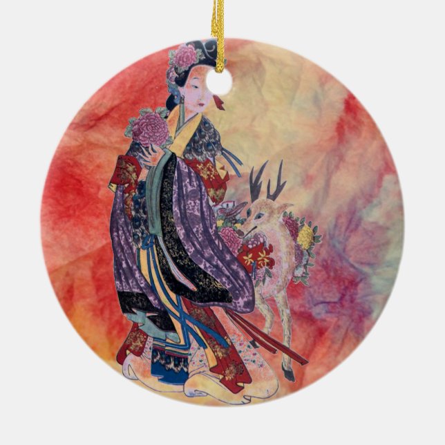 Cerámica De Mármol Rosa De Dos Bandas Ornamento De (Atrás)