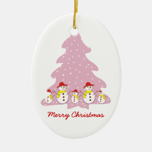 Cerámica Dejemos que nieve personalizado adorno de Navidad