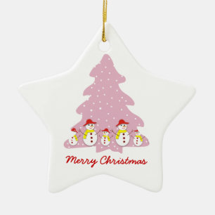 Cerámica Dejemos que nieve personalizado adorno de Navidad
