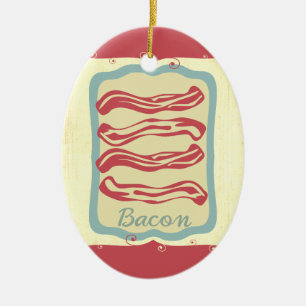 Cerámica Desayuno retro icono de comida tocino adorno de Na