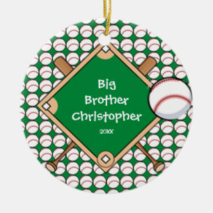 Cerámica Diamante de Béisbol Hermano Mayor Adorno de Navida
