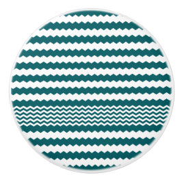 Cerámica Diseño de Chevron verde oscuro - Pomo de cajón