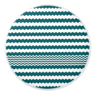 Cerámica Diseño de Chevron verde oscuro - Pomo de cajón