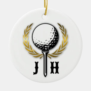 Cerámica Diseño de monograma de golf elegante Adorno de cer