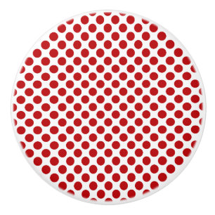 Cerámica Diseño de Punto de Polka Rojo - Pomo de Cajón