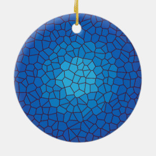 Cerámica Diseño de vidrio teñido azul > Adorno de Navidad