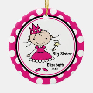 Cerámica Dulce Princesa Hermana Mayor Adorno de Navidad