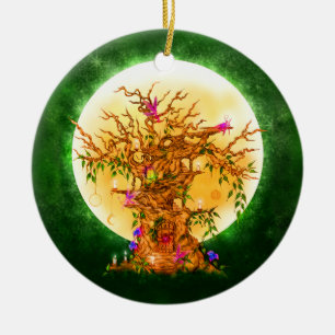 Cerámica El adorno de Yule, árbol de la Faerie encantado