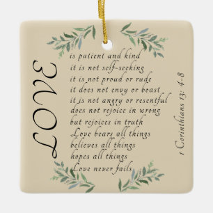 Cerámica El amor es adorno paciente de árbol de Navidad