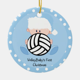 Cerámica El bebé de voleibol Boyl primer adorno de Navidad