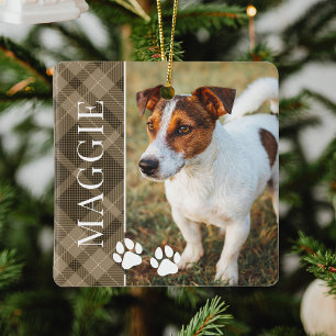 Cerámica Elegante adorno de Navidad para mascotas con cuadr