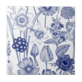Cerámica Elegante azulejo blanco vintage de motivos florale