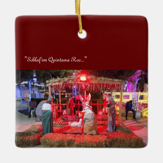 Cerámica escena de la natividad - looking@phones adorno cer (Anverso)