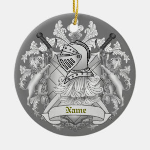 Cerámica Escudo de la familia Gray Knight Adorno con apelli