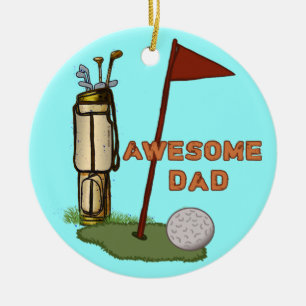 Cerámica Espectacular adorno de papá de golf