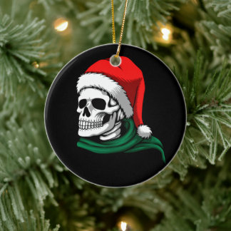 Cerámica Esqueleto de Santa en adorno de Navidad