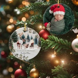 Cerámica Familia de Tres | Primer Adorno de Navidad